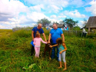 Многодетной семье из деревни Белино Фурмановского района подарили теленка.